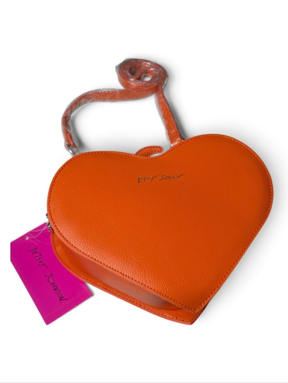 Betsey Johnson Pumpkin Heart Jack O Lantern Crossbody Bag Orange NWT - Picture 2 of 2